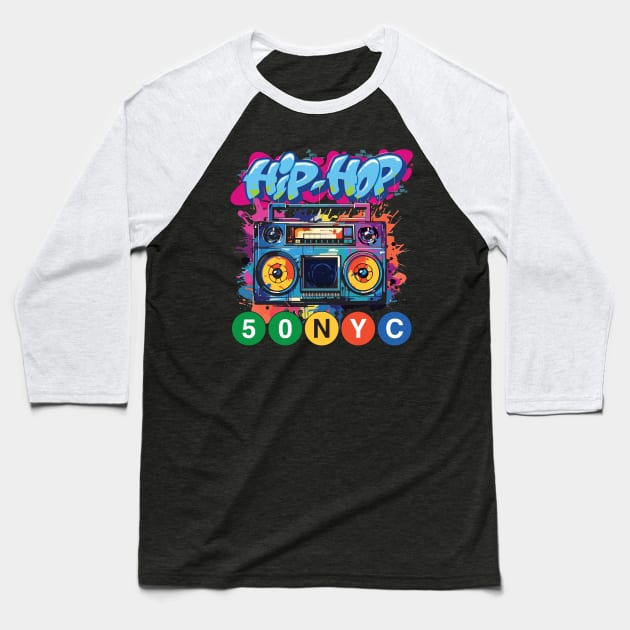 HIP-HOP 50 NYC Baseball T-Shirt by JP